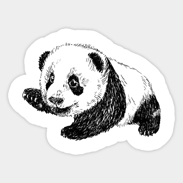 Baby panda print Sticker by rachelsfinelines